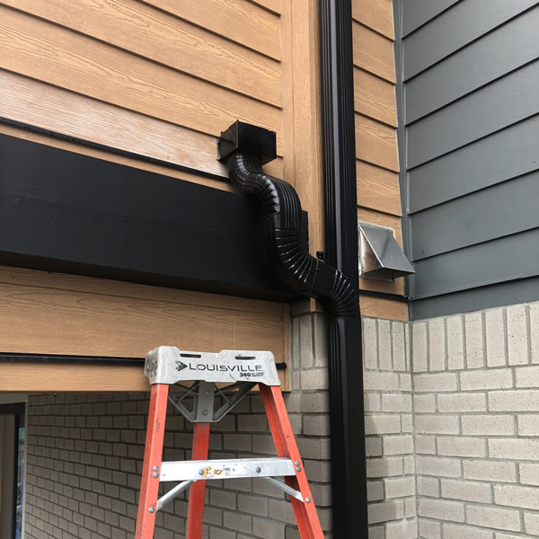 The Black color water gutter guard in house at Woodinville, WA