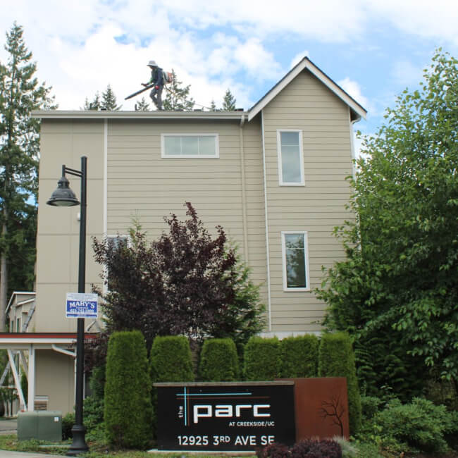 Gutter Cleaning at the Parc at Creekside in Snohomish or King County