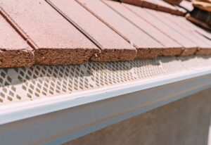 Gutter covers on a home with a tile roof in Seattle, WA
