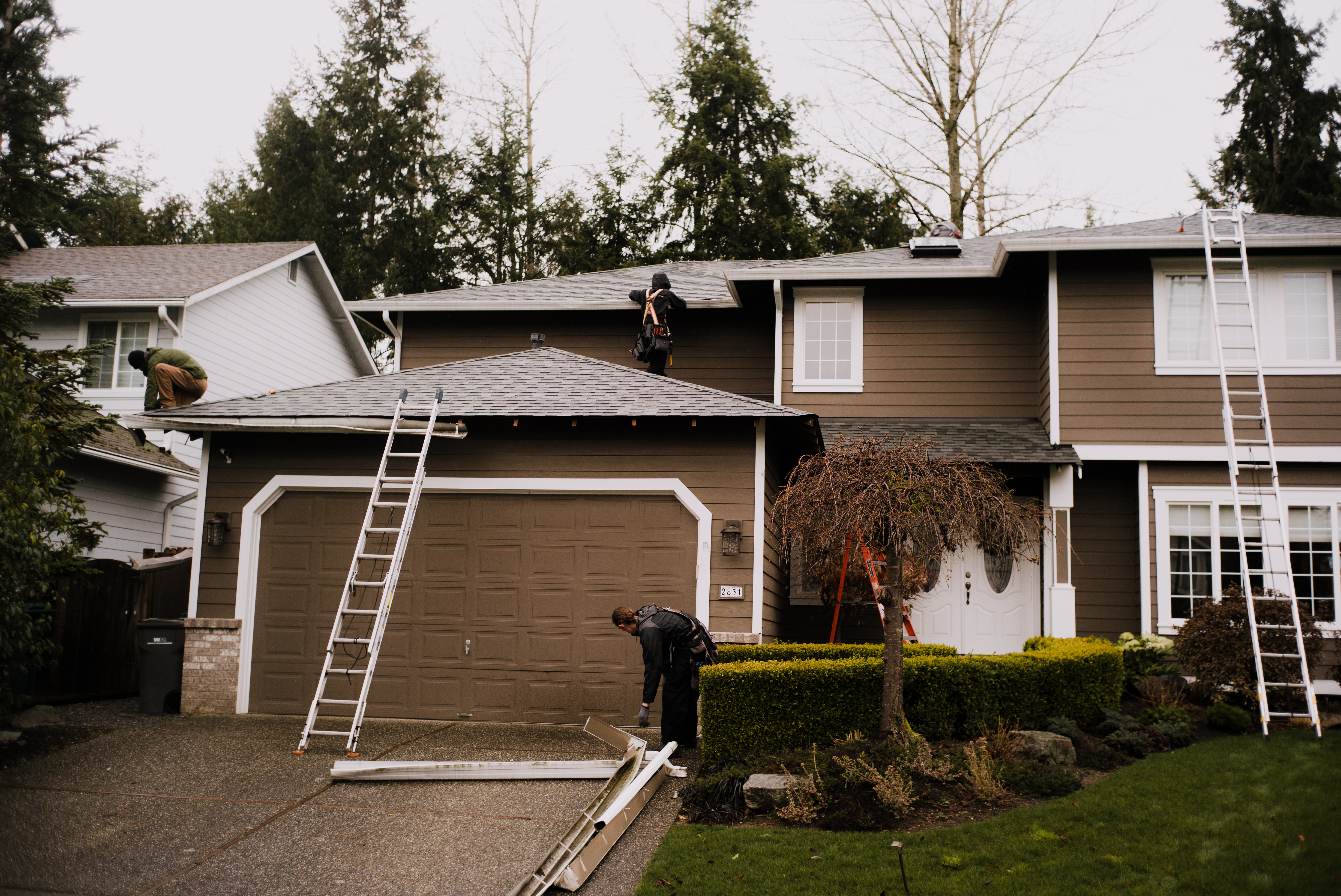 New gutters installed on a home by High Point Gutter